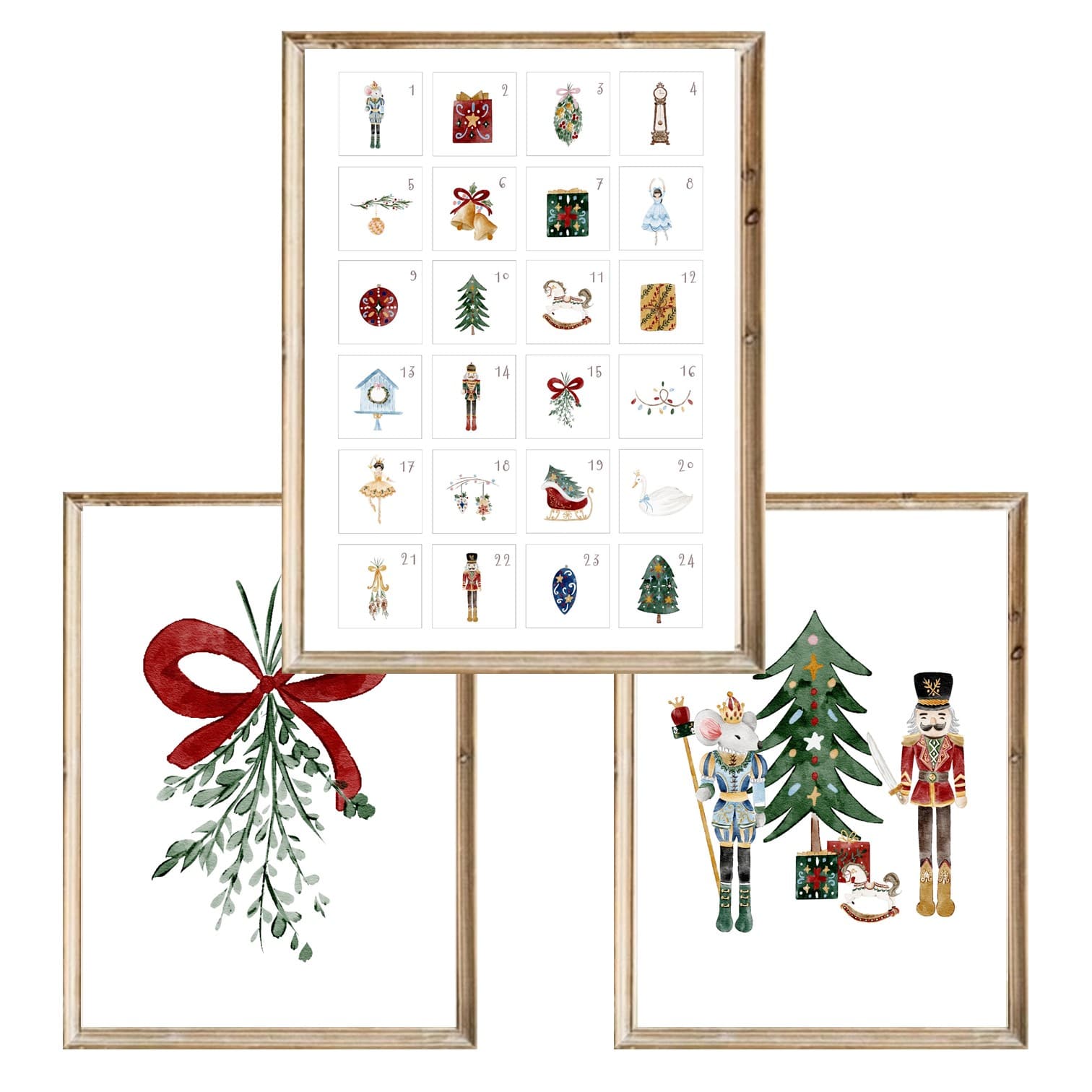 Zestaw trzech plakatów dla dzieci Christmas Callendar - A3