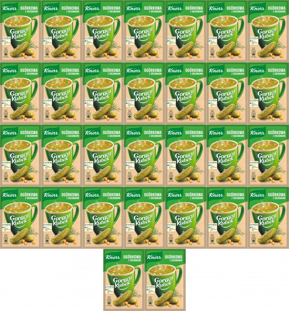 60x Zupa Knorr Gorący Kubek, ogórkowa z grzankami, 13g