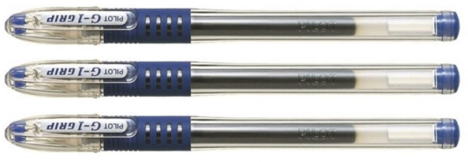 3x Długopis żelowy Pilot, G1 Grip, 0.5mm, niebieski