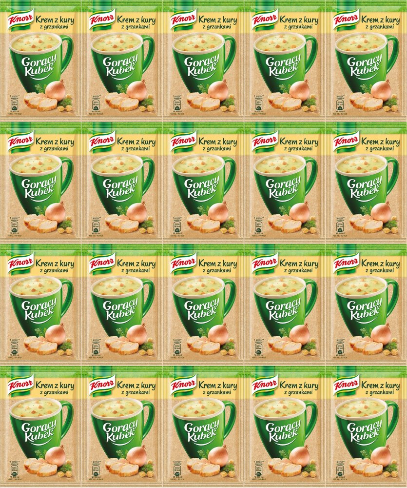 20x Zupa Knorr Gorący Kubek, krem z kury z grzankami, 16g