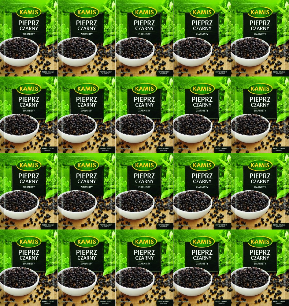 20x Pieprz czarny ziarnisty Kamis, 16g