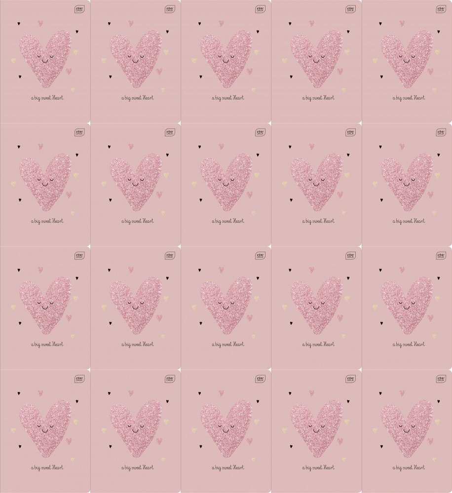 20x Zeszyt w kratkę Interdruk Glitter, A5, 32 kartki, mix wzorów