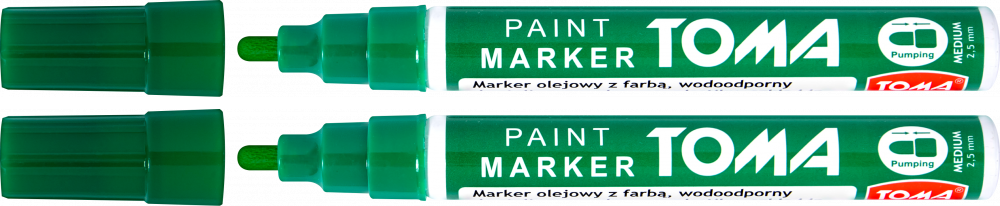 2x Marker olejowy Toma TO-440, okrągła, 2.5 mm, zielony