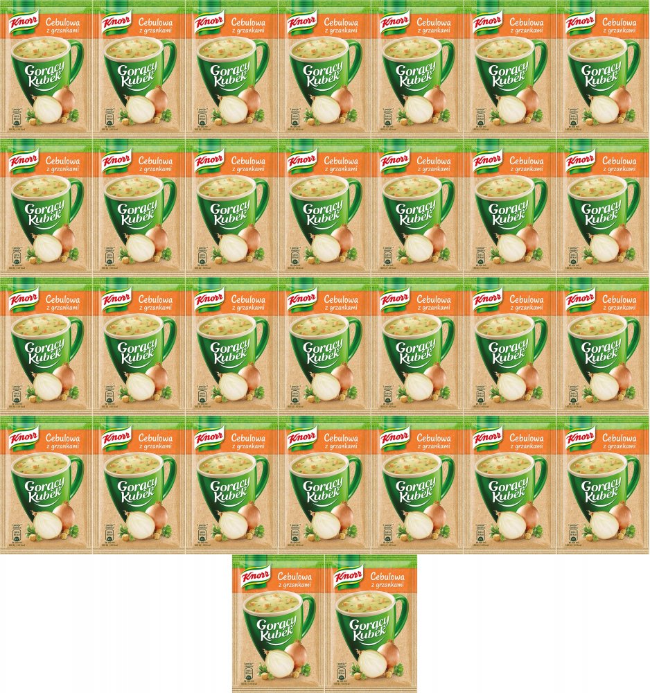 40x Zupa Knorr Gorący Kubek, cebulowa z grzankami, 17g