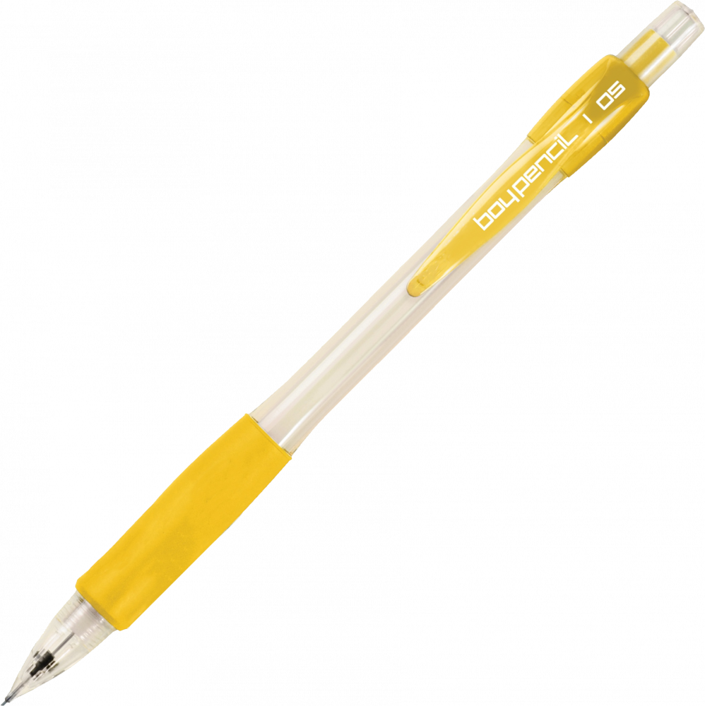 Ołówek automatyczny Rystor Boy-Pencil, 0.7mm, z gumką, żółty