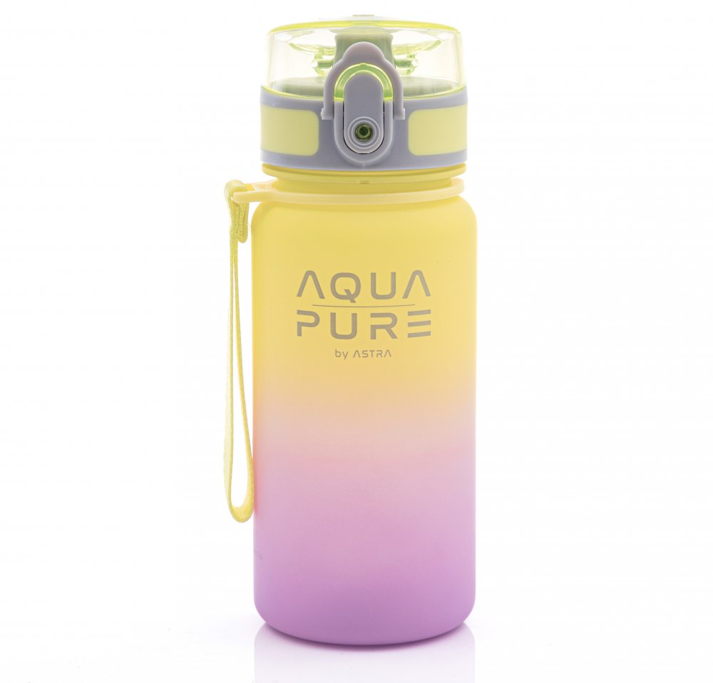 Bidon Astra Aqua Pure, tritan, 400ml, żółto-lawendowy