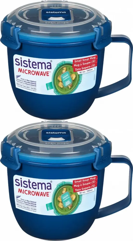 2x Kubek na zupę Sistema Microwave, 565ml, mix kolorów