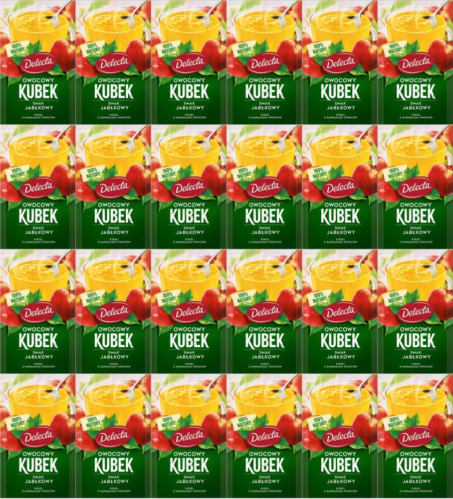 24x Kisiel Delecta Owocowy Kubek z kawałkami owoców, jabłkowy, 30g
