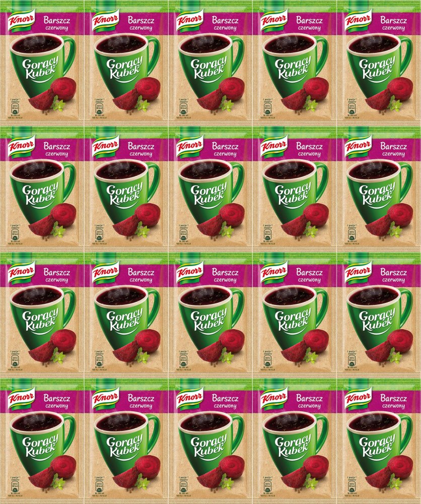 20x Zupa Knorr Gorący Kubek, barszcz czerwony, 14g