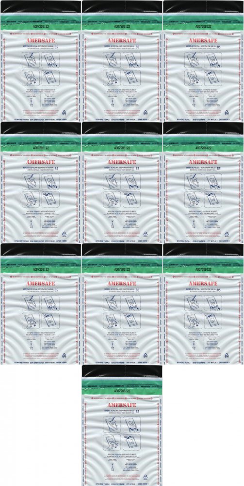 10x Koperta bezpieczna SuperpackSafe, B5, z paskiem HK, 50 sztuk, szary