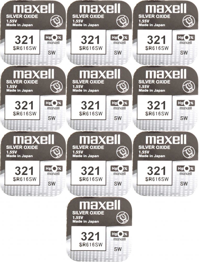 10x Bateria srebrowa Maxell 321/SR616SW, 1 sztuka