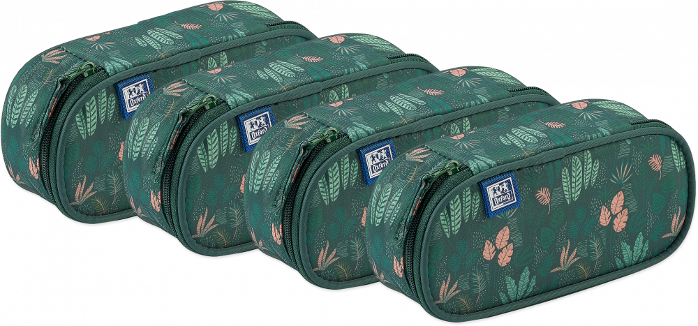 4x Piórnik z klapką Oxford Kids, bez wyposażenia, 23.5x8.5x5cm, poliester, zielony