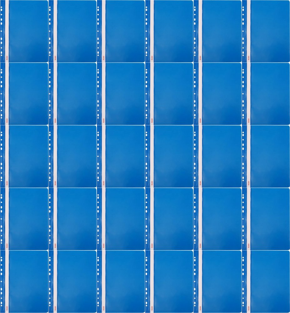 100x Skoroszyt plastikowy oczkowy Biurfol, twardy, A4, do 200 kartek, niebieski