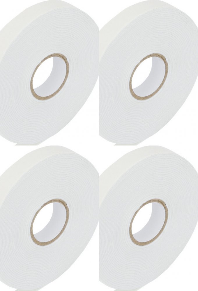 4x Taśma montażowa dwustronna Grand, 12mm x 3m, biały