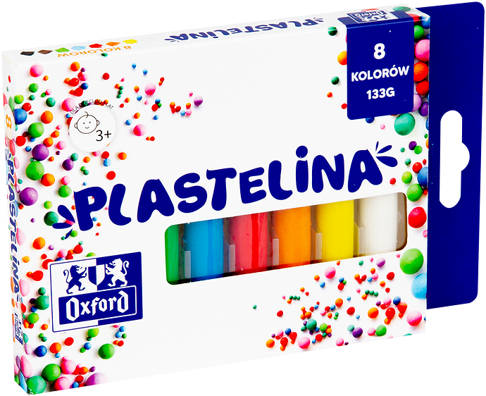 Plastelina Oxford mix kolorów, 8 kolorów, 133g
