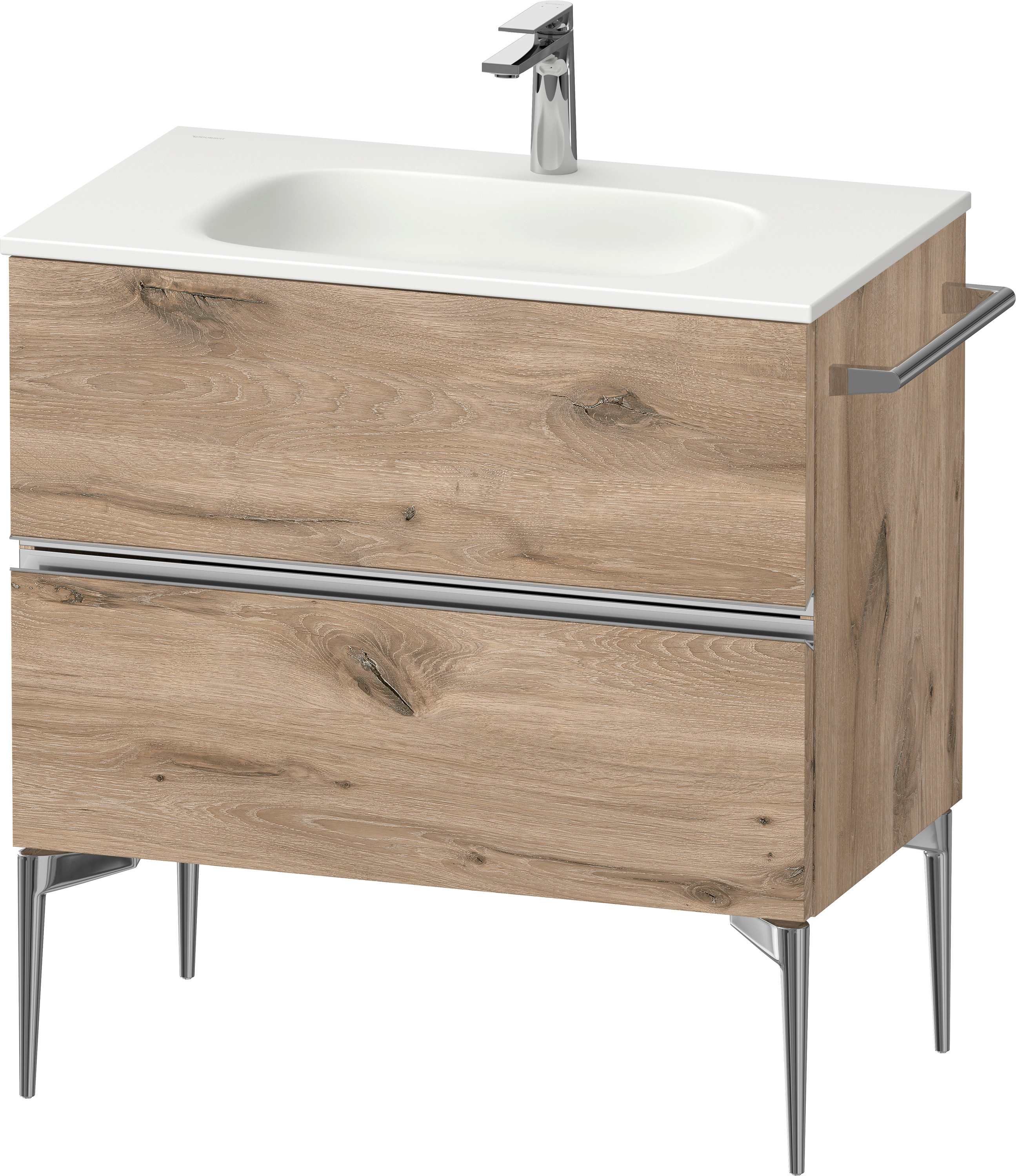 Duravit Sivida szafka 81x47,7x59,2 cm podumywalkowa wisząca dąb-chrom SV4651010550000
