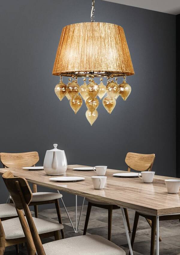 Candellux Elissa lampa wisząca 3x40 W beżowa 33-04567