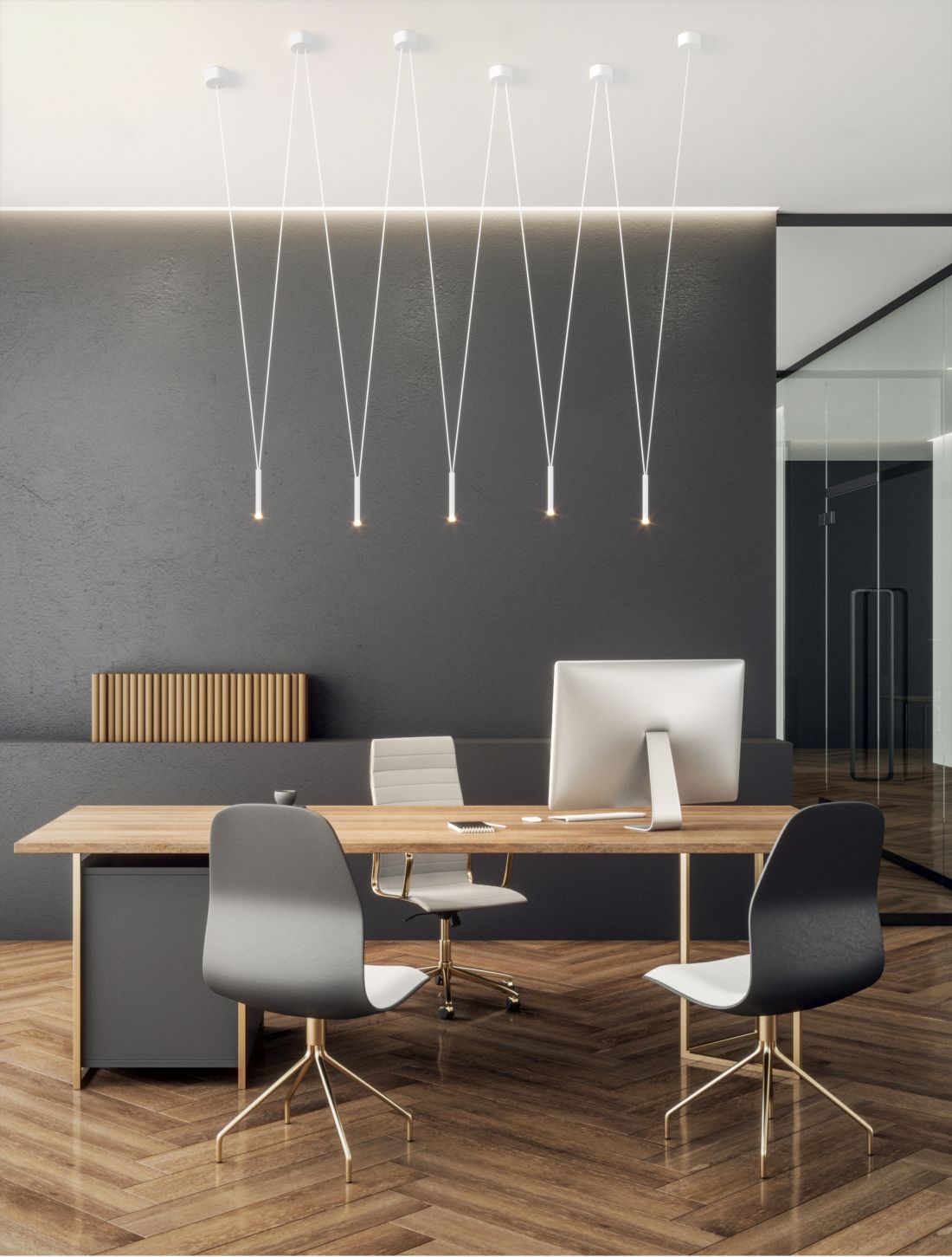 Orlicki Design Viva Nero lampa wisząca 5x3,5W LED czarna OR84337