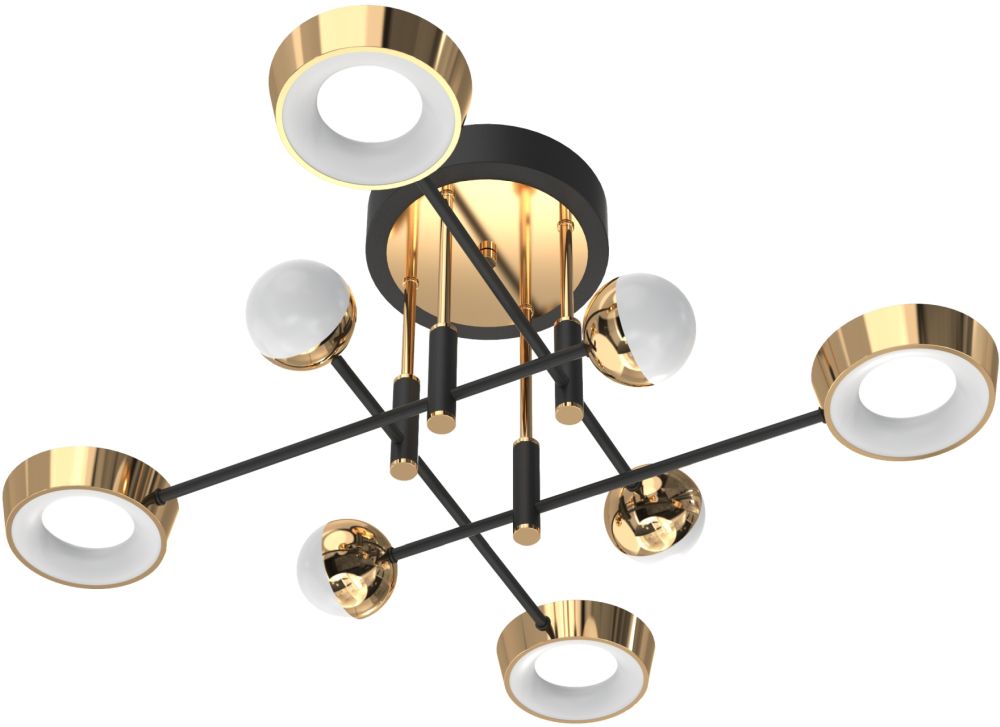 Zuma Line Lara lampa podsufitowa 1x55W LED czarny/złoty MX7170-8-3BGT - Wysyłka w 24h
