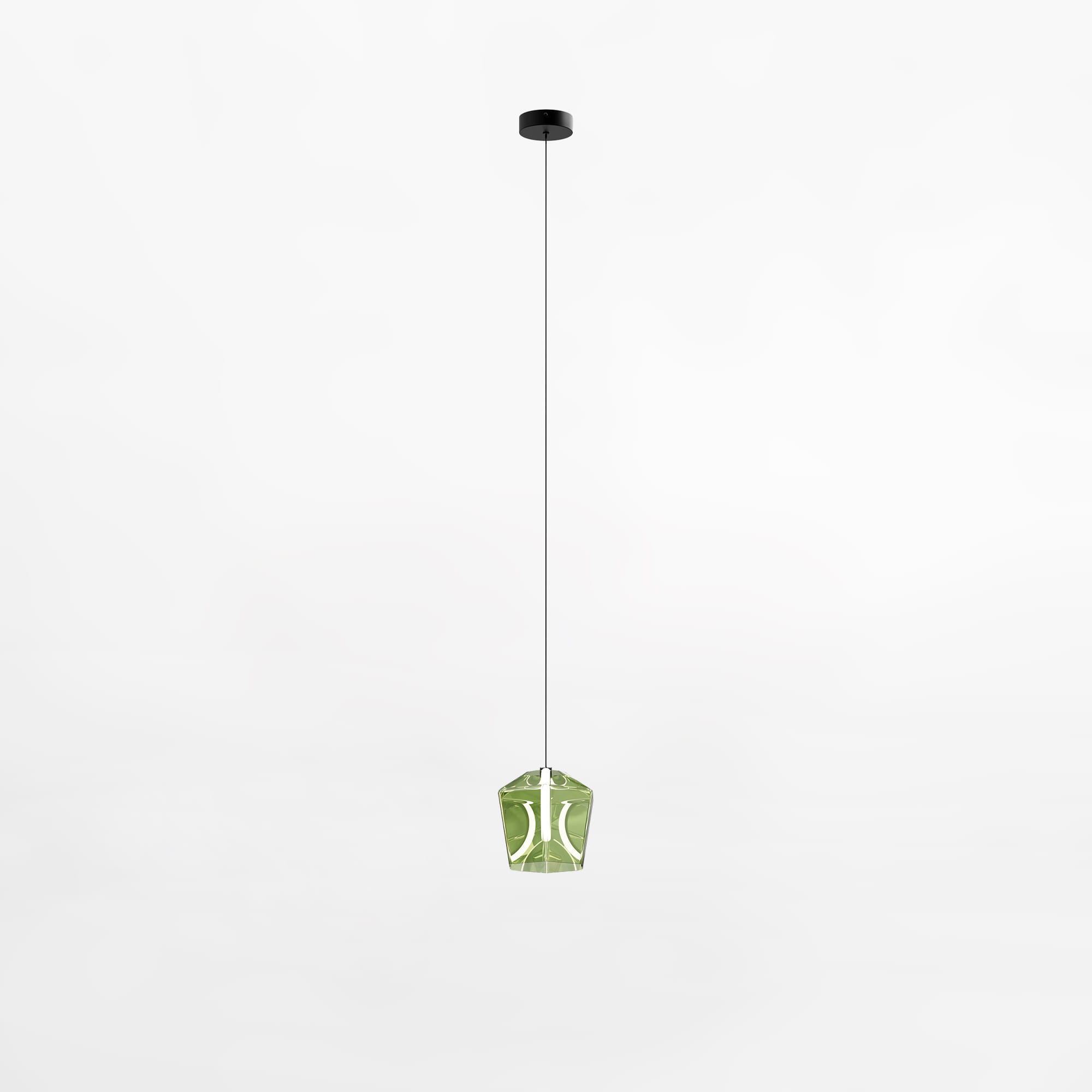 Zuma Line Colore lampa wisząca 1x6 W czarna-zielona-przezroczysta MD3350-1BL/GR