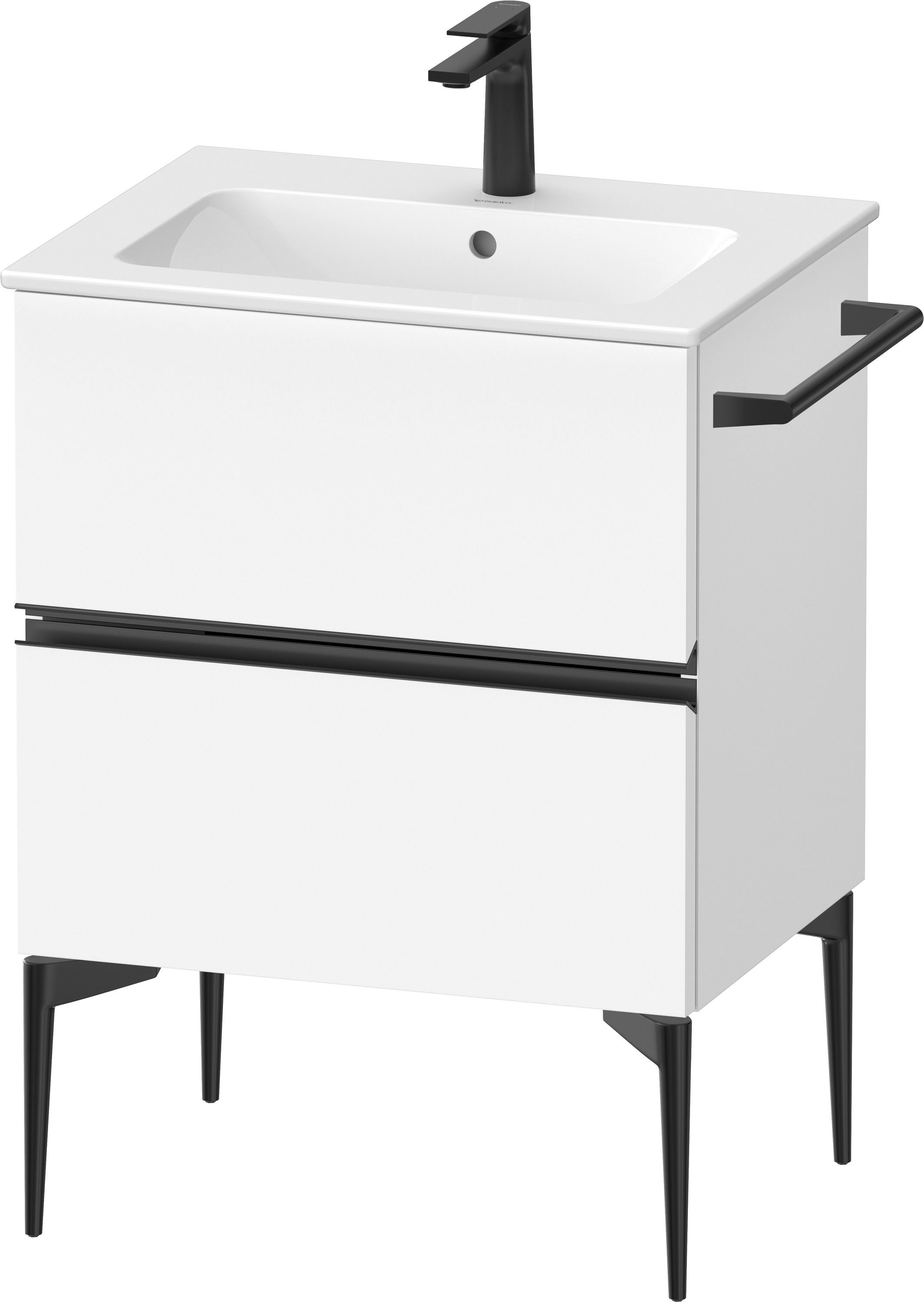 Duravit Sivida szafka 61x47,7x59,1 cm podumywalkowa wisząca biała-czarna SV46430BD180000