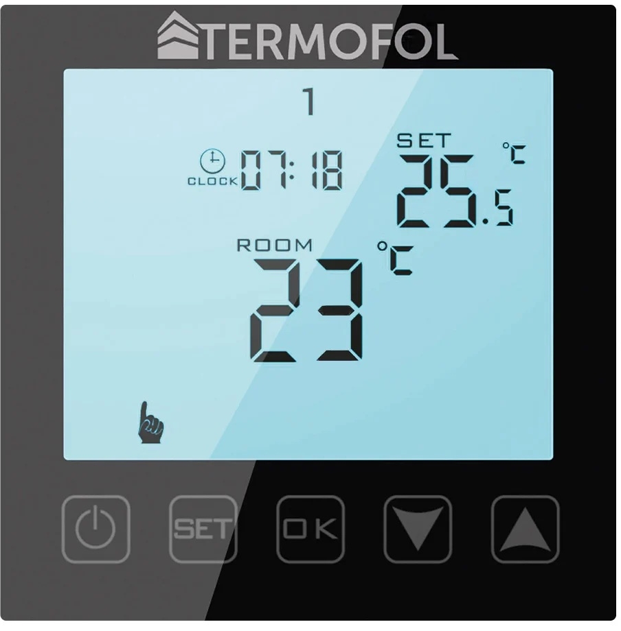 Termofol TF-H termoregulator podtynkowy czarny TF-H1BLACK