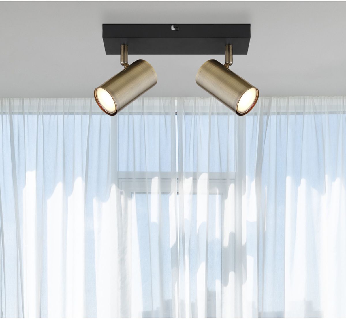 Globo Lighting Robby kinkiet 2x35W czarny mat/mosiądz 57911-2M
