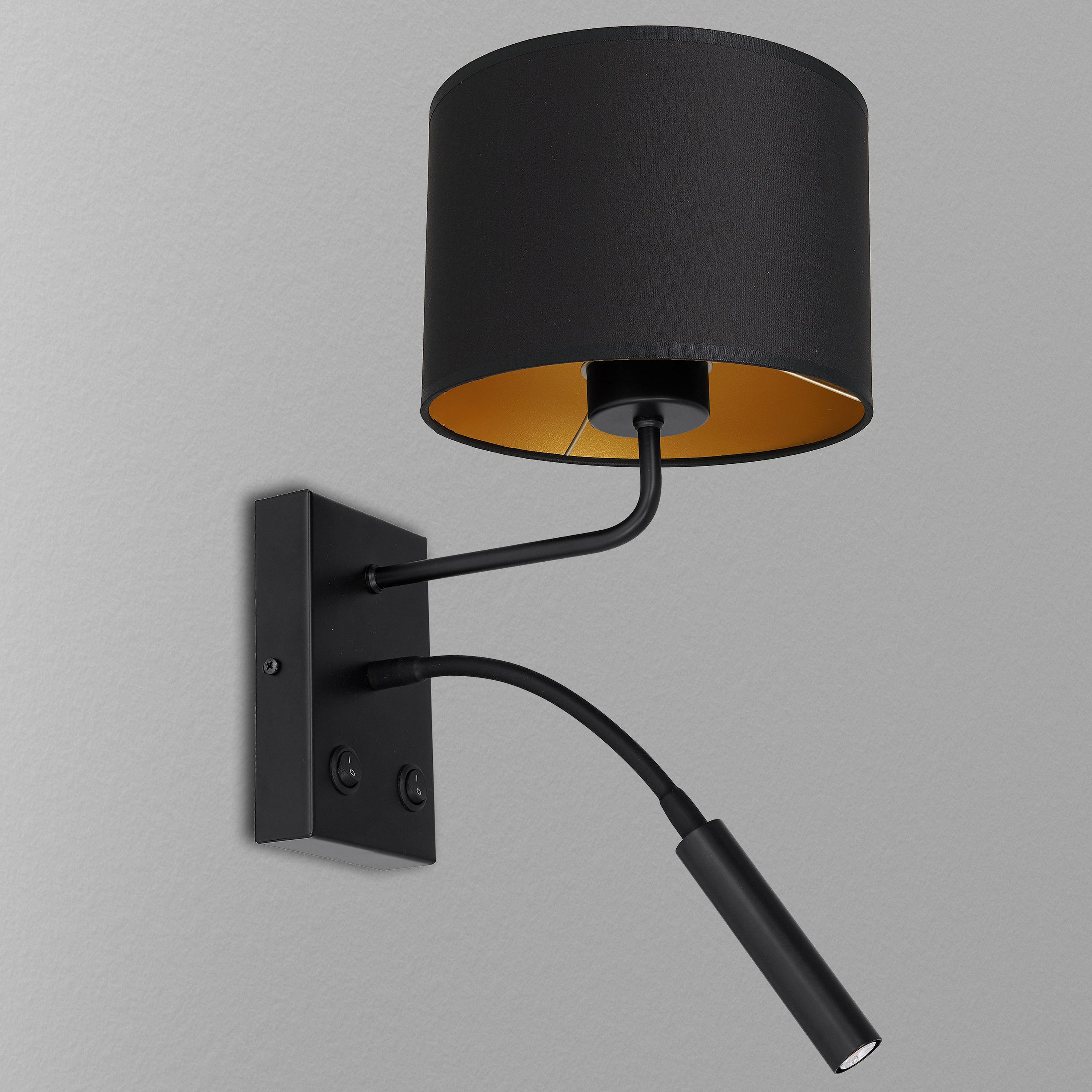 Luminex Arden kinkiet 1x60W+8W czarny/złoty 3487