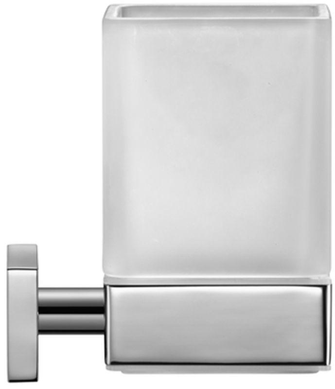 Duravit Karree kubek do mycia zębów z uchwytem ściennym szkło matowe/chrom 0099511000