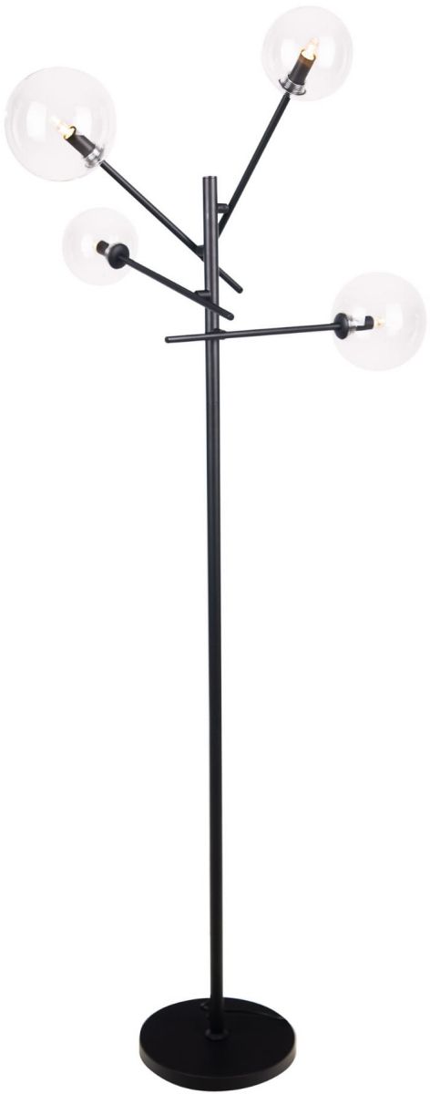MaxLight Lollipop lampa stojąca 4x40W czarny/przezroczysty F0051