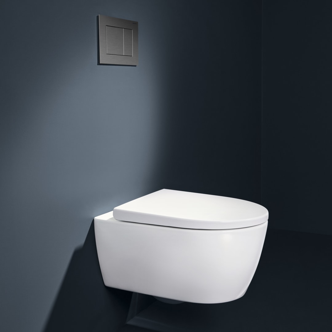 Geberit iCon zestaw miska z deską wisząca bez kołnierza spłukiwanie wirowe biały połysk 503.048.00.1