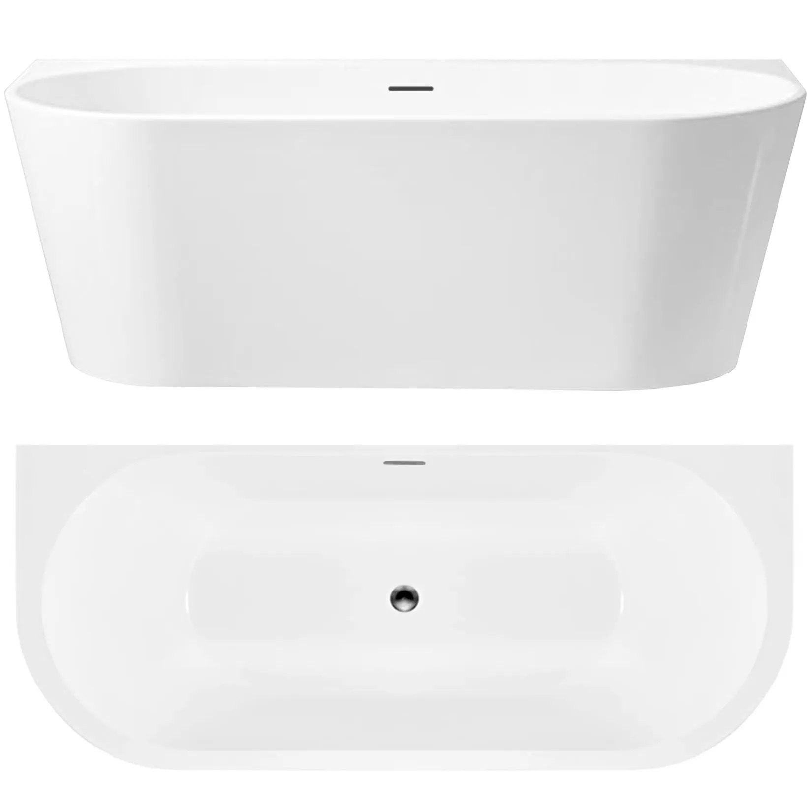 Rea Capri wanna przyścienna 170x75 cm owalna biała REA-W9801 - Wysyłka w 24h