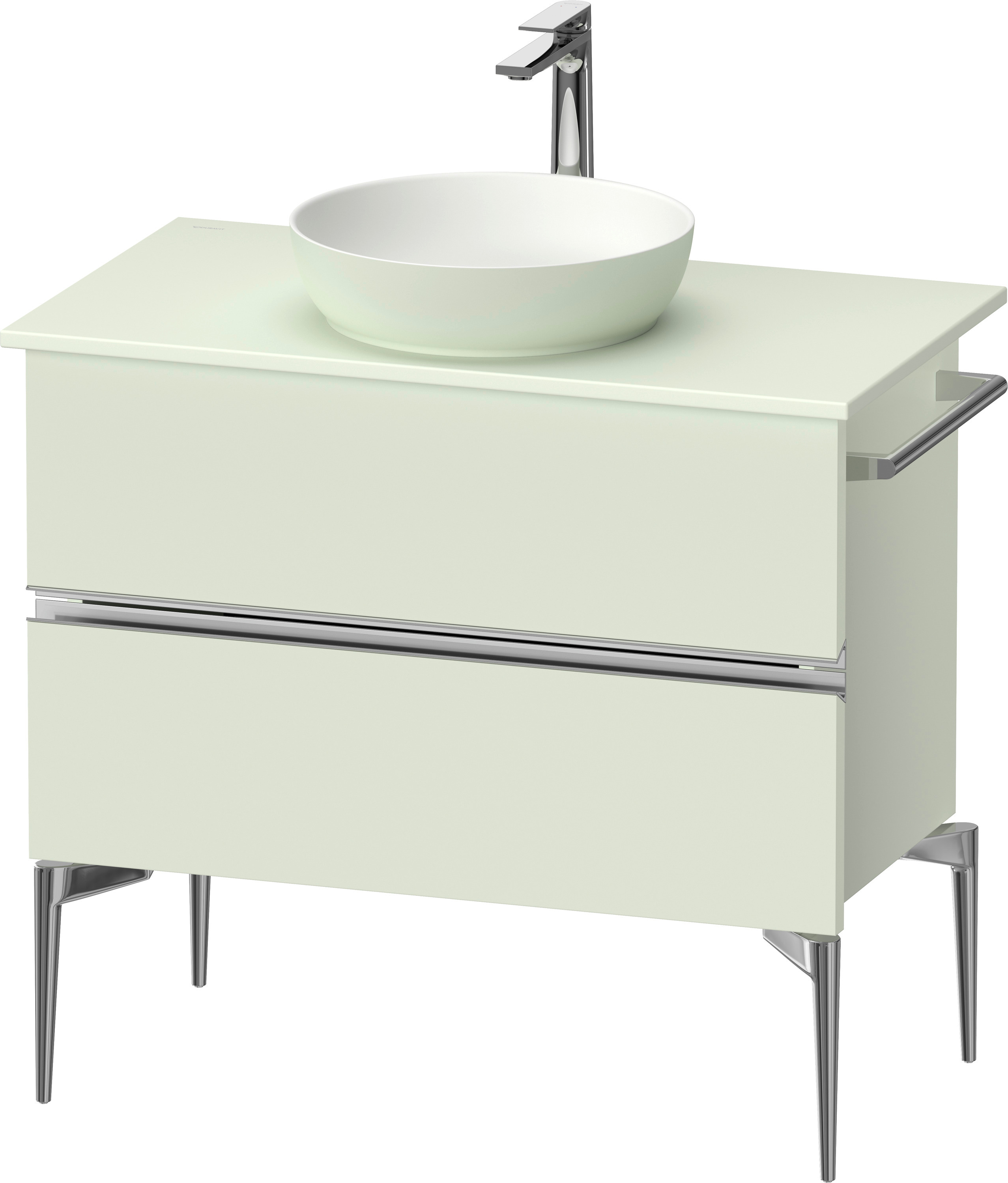 Duravit Sivida szafka 84,5x47,5x54,8 cm podumywalkowa wisząca zielona-chrom SV4658010HH0000