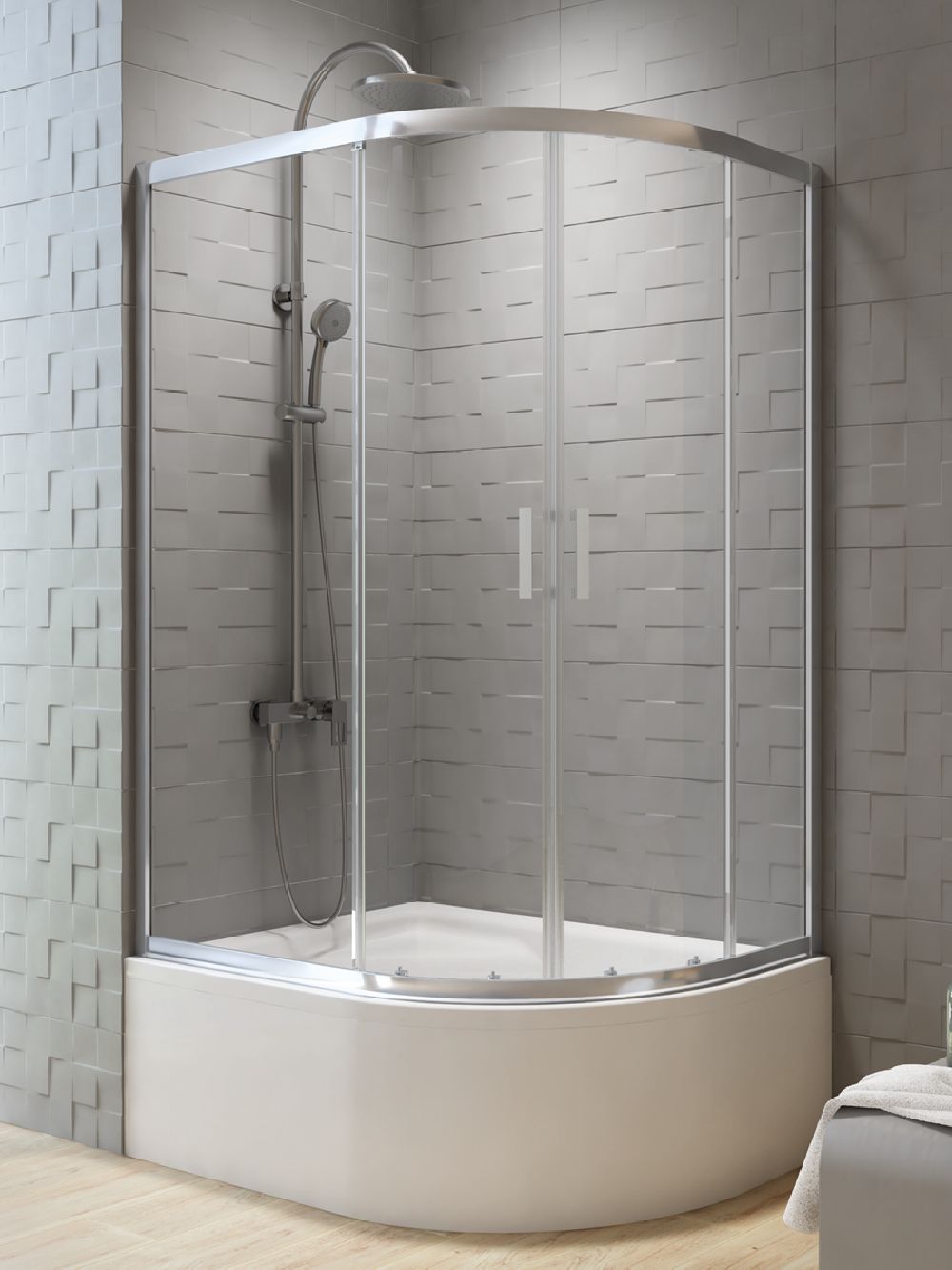 New Trendy Varia kabina prysznicowa 120x85 cm chrom połysk/szkło przezroczyste K-0508