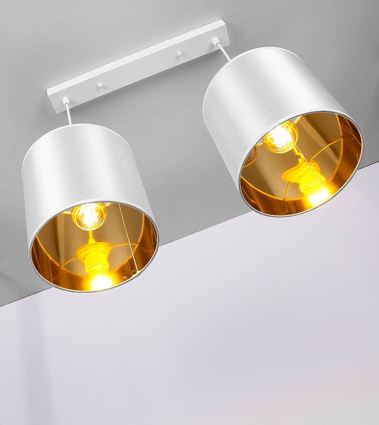Candellux Atlanta lampa wisząca 2x40W biała/złota 32-00644