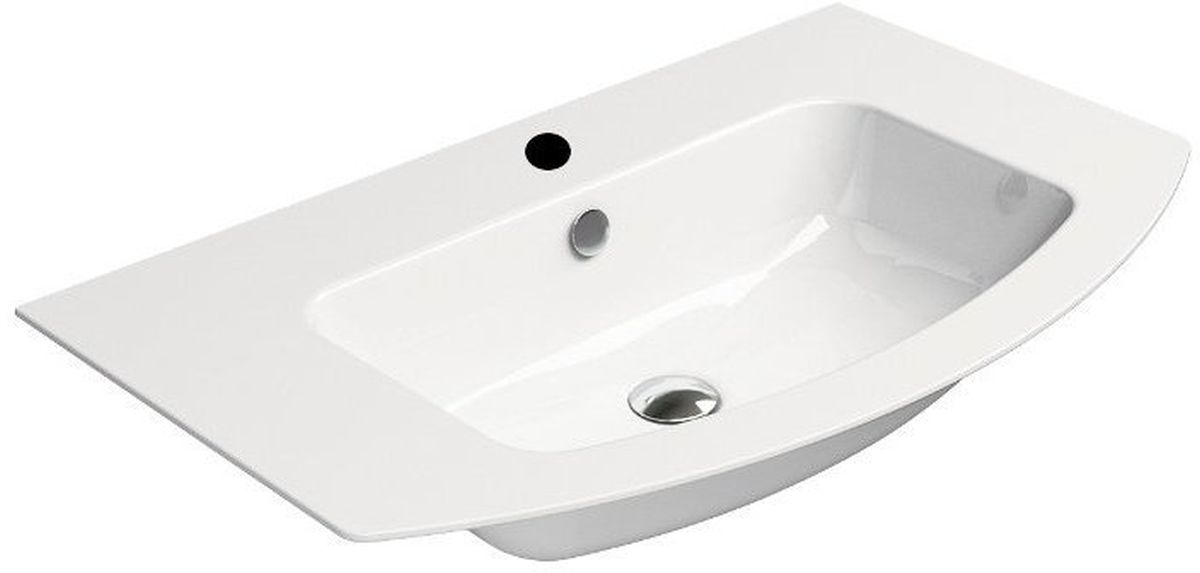 GSI Pura umywalka 82x49 cm półokrągła ścienna biała 8826111