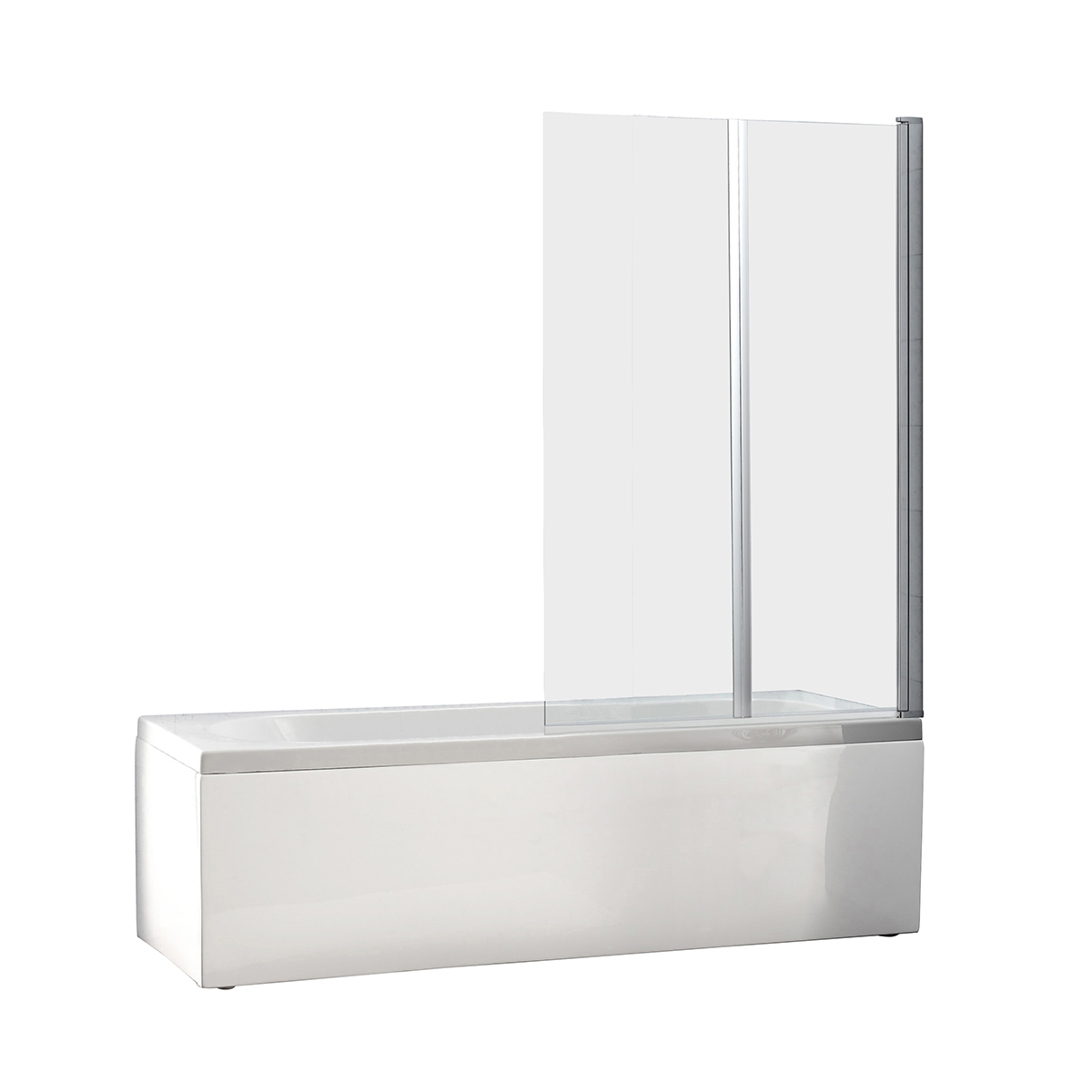 Oltens Fulla parawan nawannowy 98 cm 2-częściowy chrom połysk/szkło przezroczyste 23204100 - Wysyłka w 24h