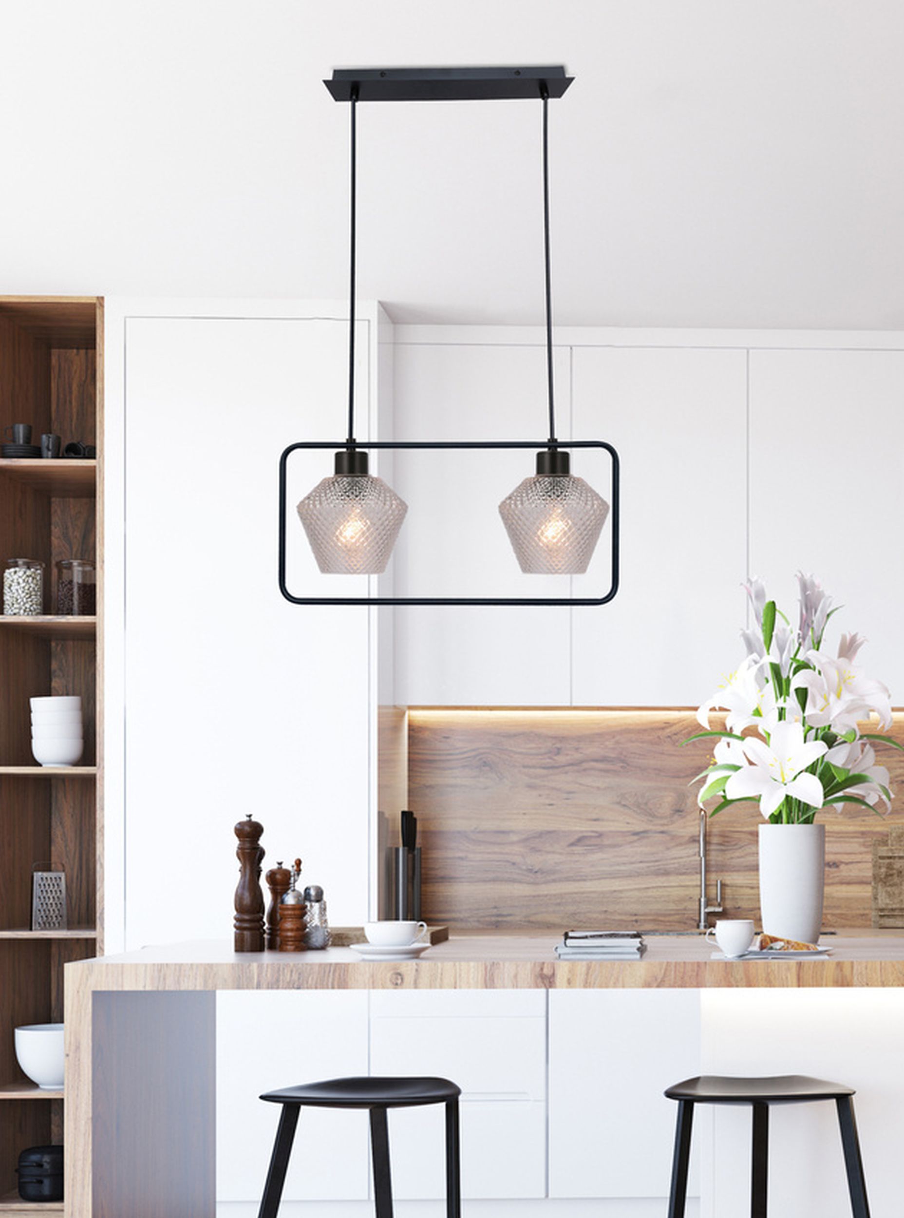 Candellux Niko lampa wisząca 2x40 W czarna 32-26859