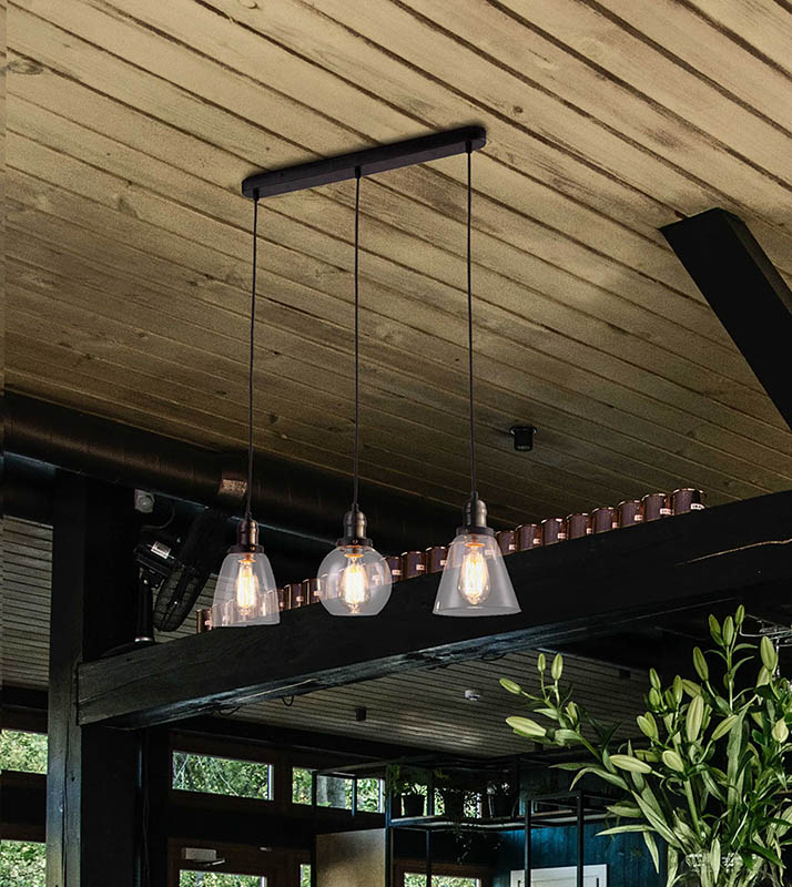 Kaja Samanata lampa wisząca 3x40W czarna K-8036A-3