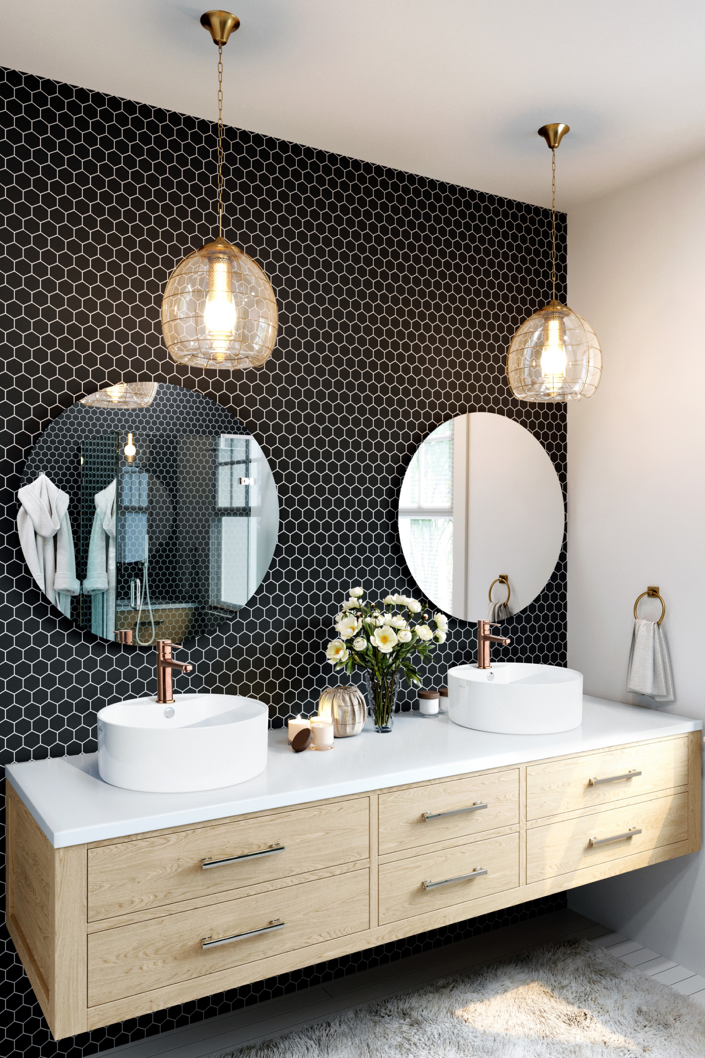 Invena Glamour bateria umywalkowa stojąca miedź BU-02-0149 - Wysyłka w 24h