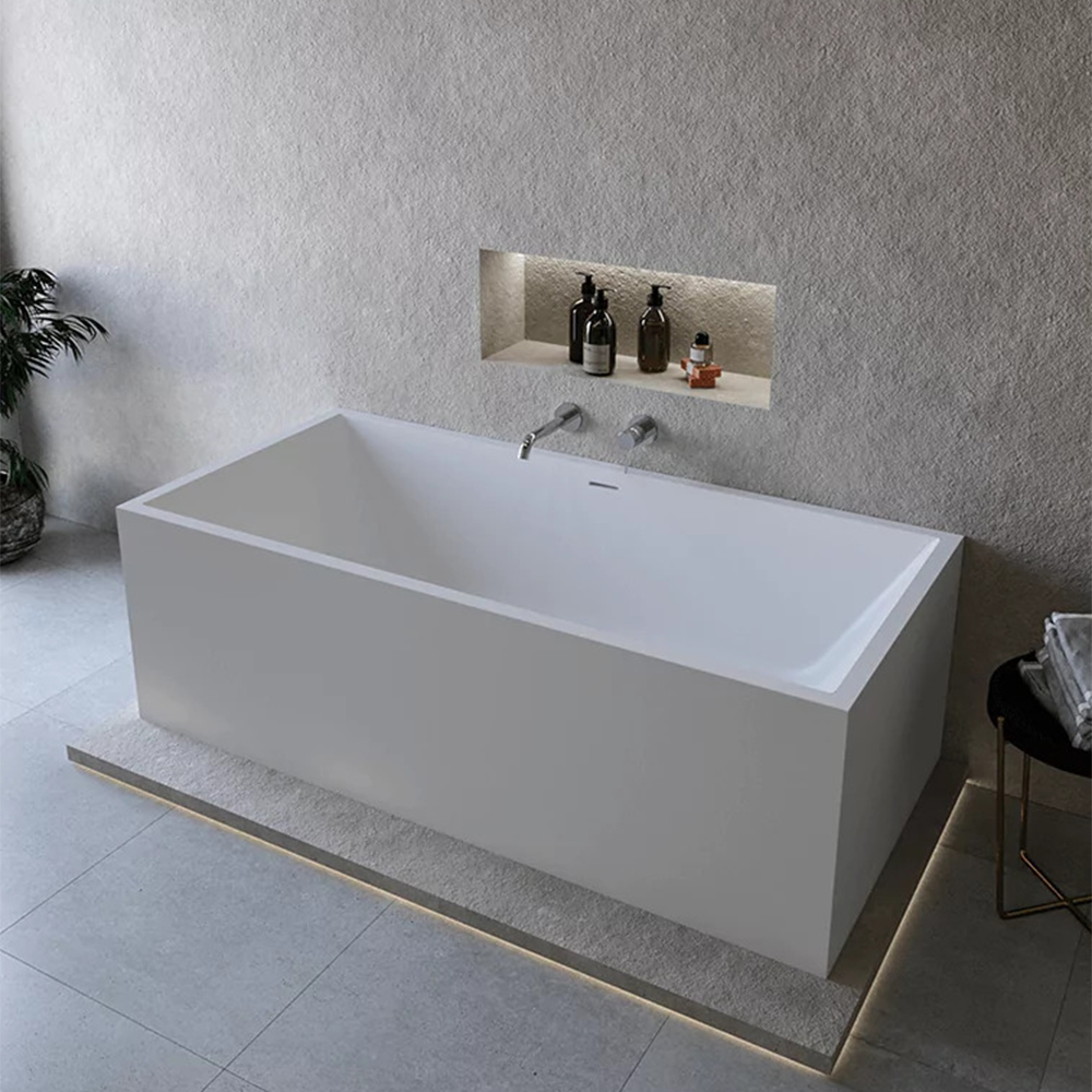 Cristalstone Linea Ideal wanna wolnostojąca 170x80 cm prostokątna biała W1700-WRT4BEZPRZELEWU