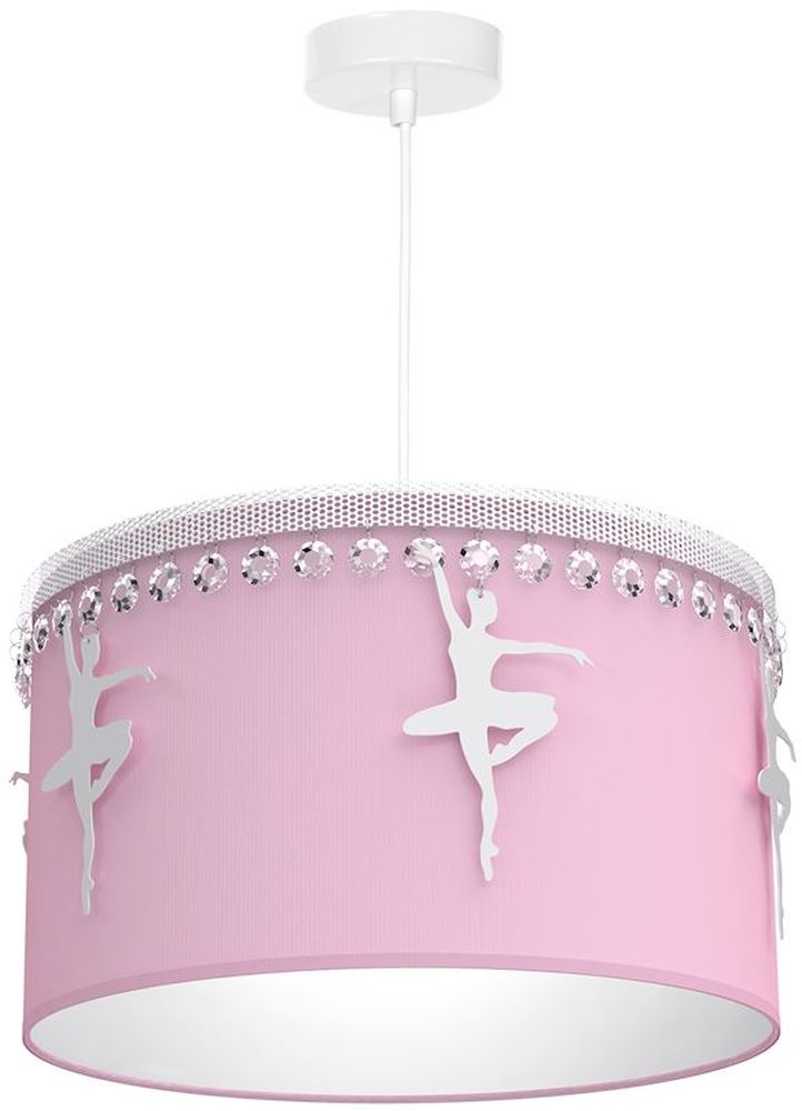 Milagro Baletnica lampa wisząca 1x60W biało/różowa MLP4974