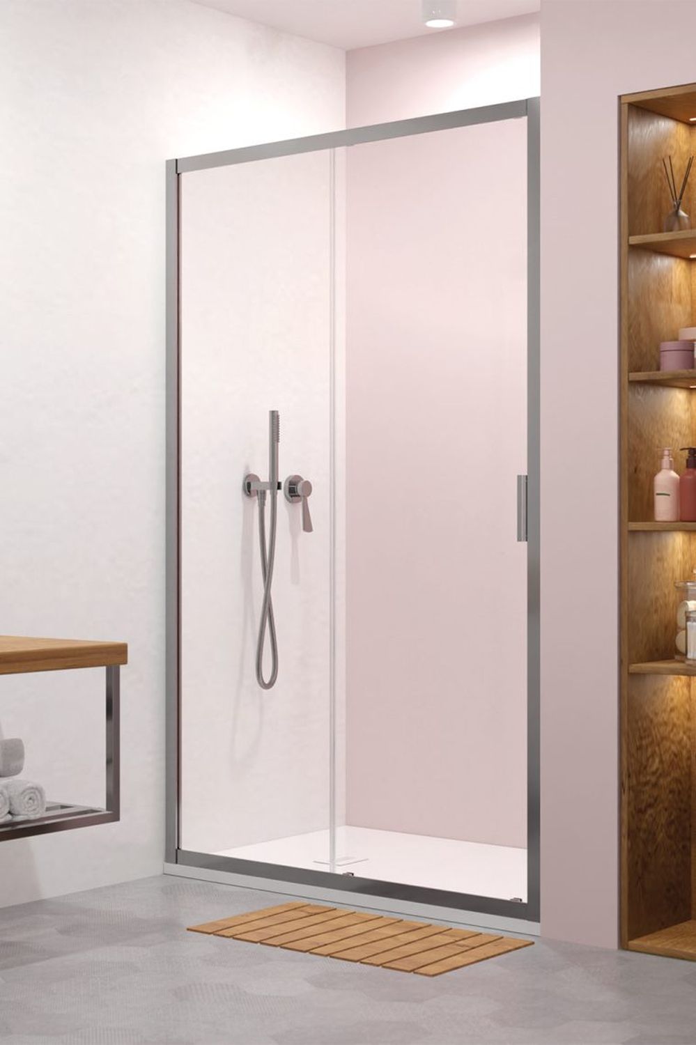 Radaway Alienta DWJ drzwi prysznicowe 140 cm chrom połysk/szkło przezroczyste 10260140-01-01