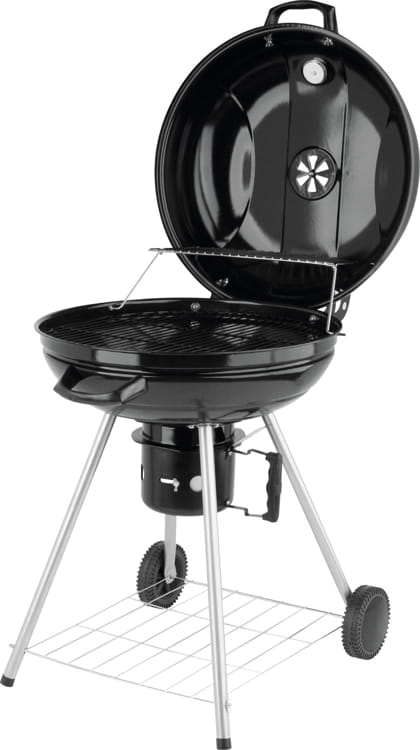 Grill ogrodowy z pokrywą i popielnikiem