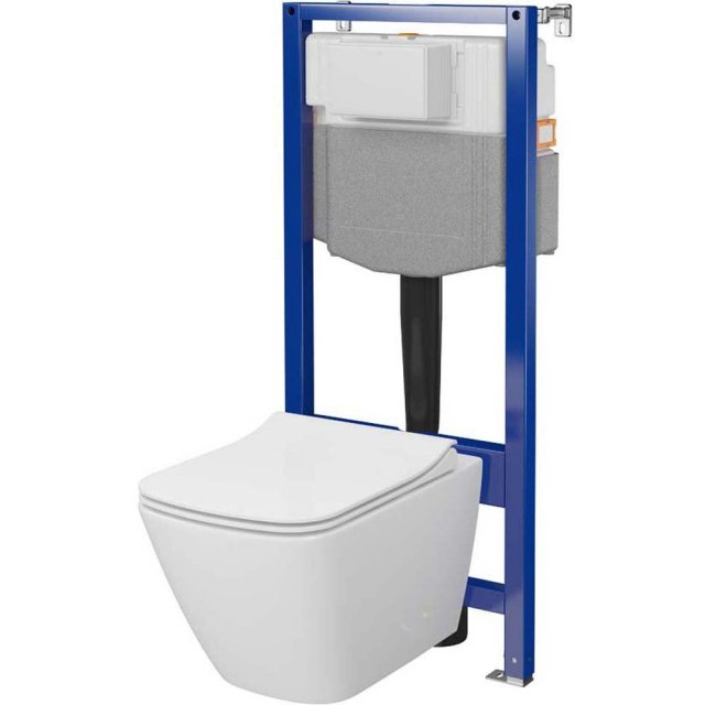CERSANIT Zestaw podtynkowy AQUA 50 mechaniczny, miska CITY PRO SQ, de