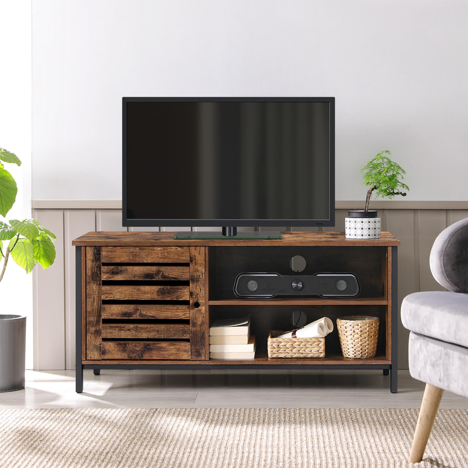 Stylowy stolik pod telewizor w designie industrialnym LTV-rustic