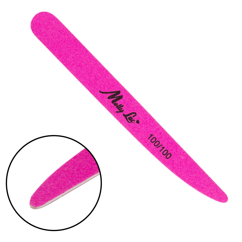 Pilnik do paznokci slim infinity 100/100 neon pink organic drewniane MollyLac