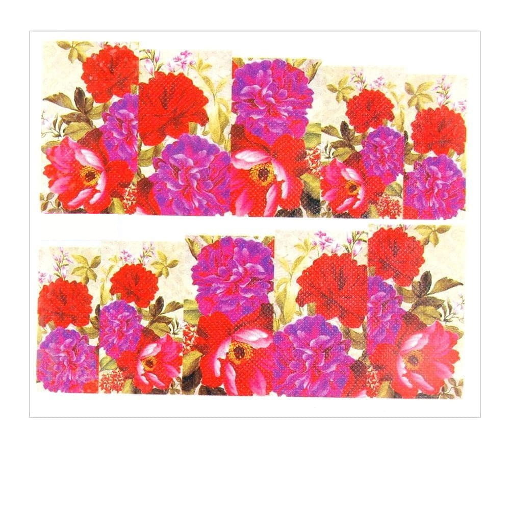 Naklejki wodne do paznokci arkusz 6,5 x 5,5 cm na 10 palców Nr 1592