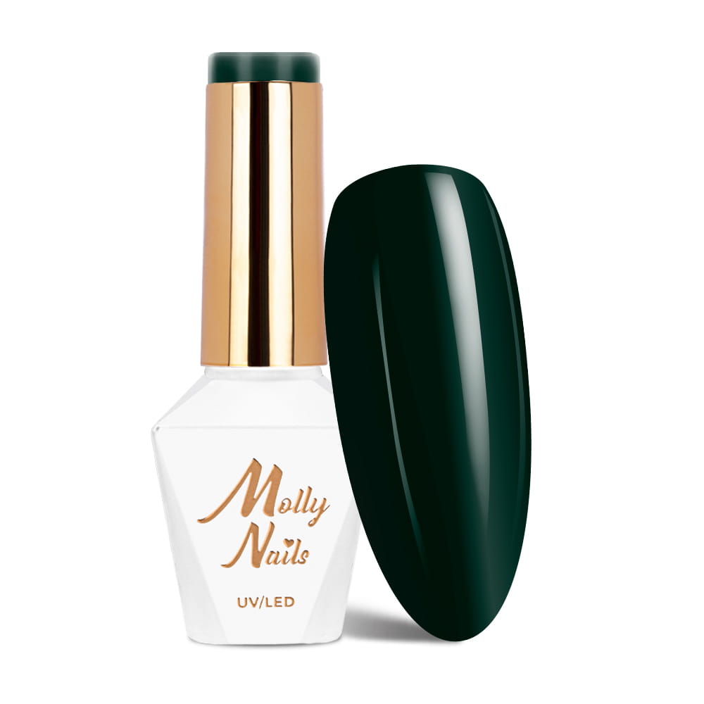 Lakier hybrydowy Molly Nails Green Party Deep Green HEMA/Di-HEMA Free 8g Nr 87