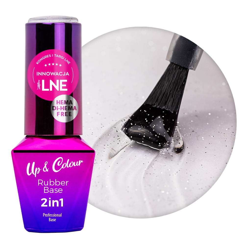 Baza kauczukowa Rubber Base 2w1 Up&Colour MollyLac Frozen HEMA/Di-HEMA Free 10 g Nr 2